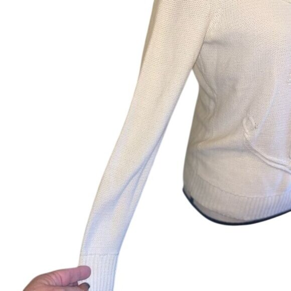 Talbots Petite Women’s Cotton Knit Sweater Cream Button Shoulder Size PS - Picture 5 of 9